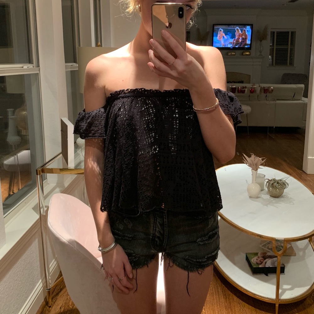 Free People Off-the-Shoulder Lace Top